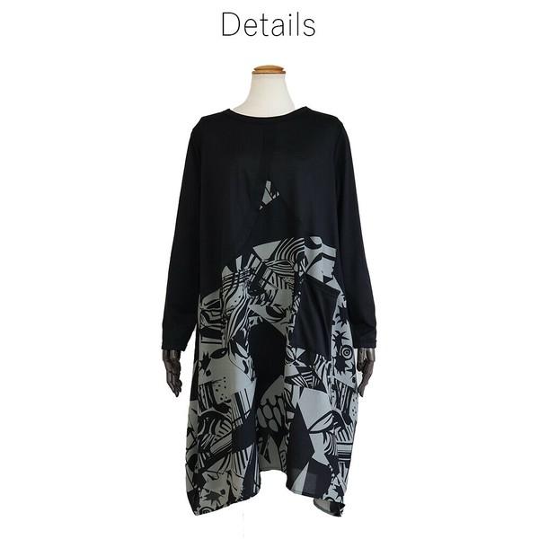 アートプリント切替チュニック