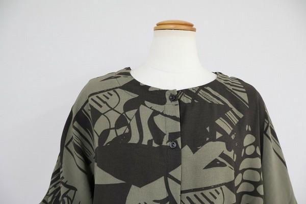 アートプリントドルマン開きチュニック