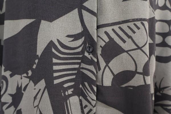 アートプリントドルマン開きチュニック