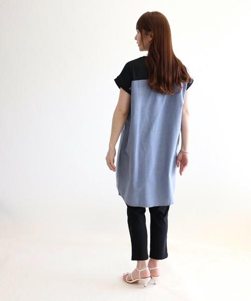 ダンガリー切替チュニック