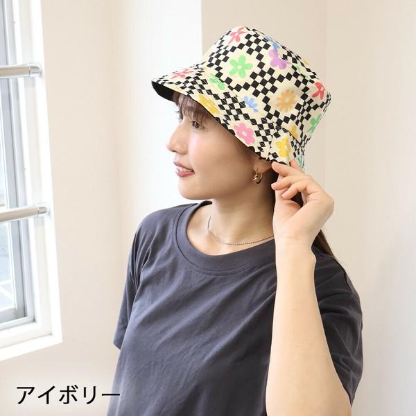 花柄プリントバケットハット