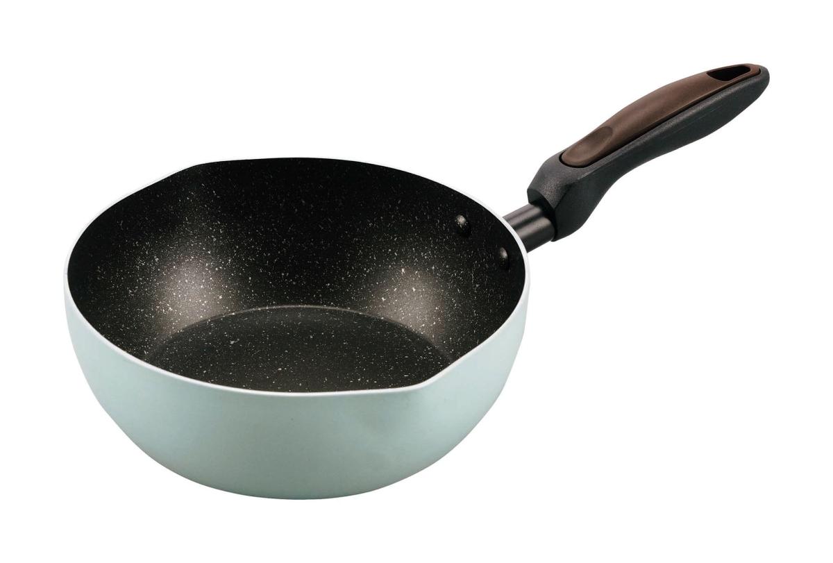  NB03 グリンデイIH対応 マーブル深型フライパン 20cm　スモークグリーン