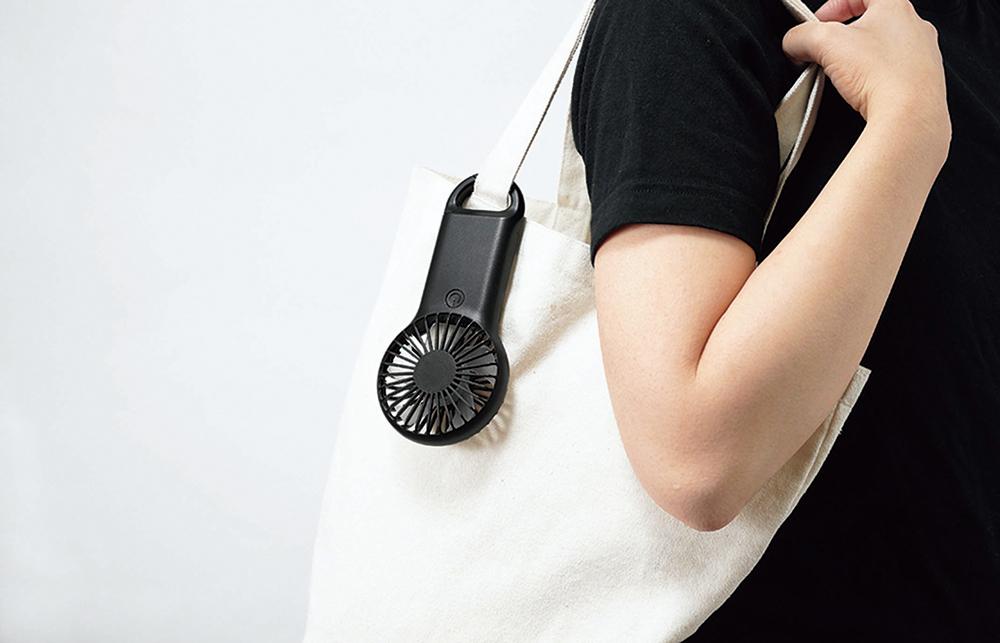  HAN01B ミニハンディファン 電池式 ブラック