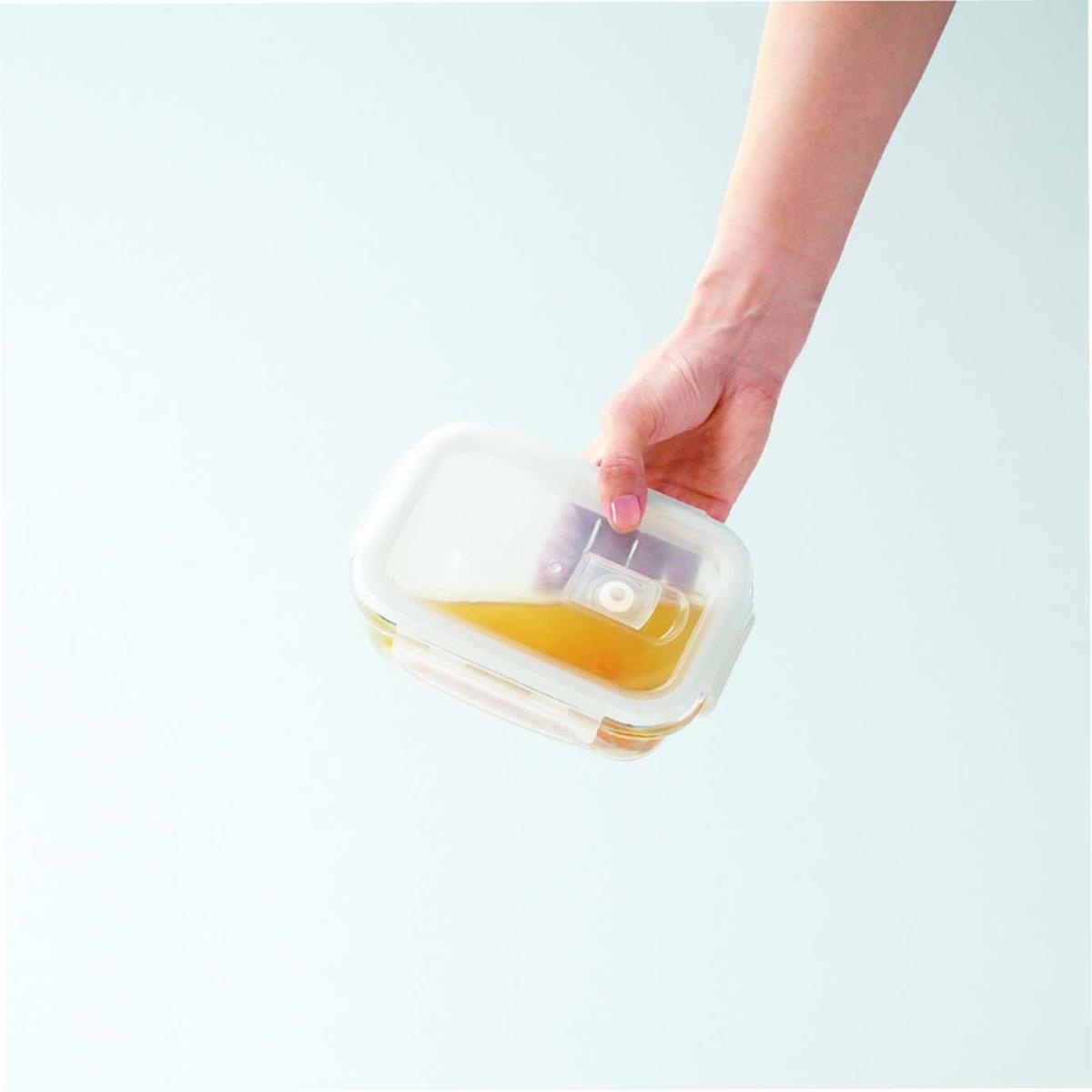  HO07 Home Meal ホームミール耐熱ガラス保存容器 蒸気弁付き長方形 600ml