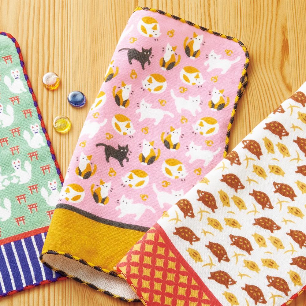 町娘のハンカチーフ　和柄　柚子