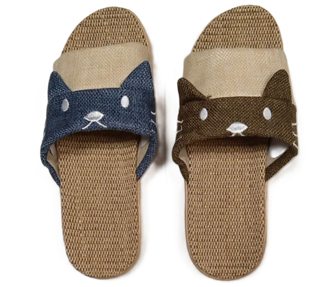 EVA底 麻風サンダル ネコ耳付き 
