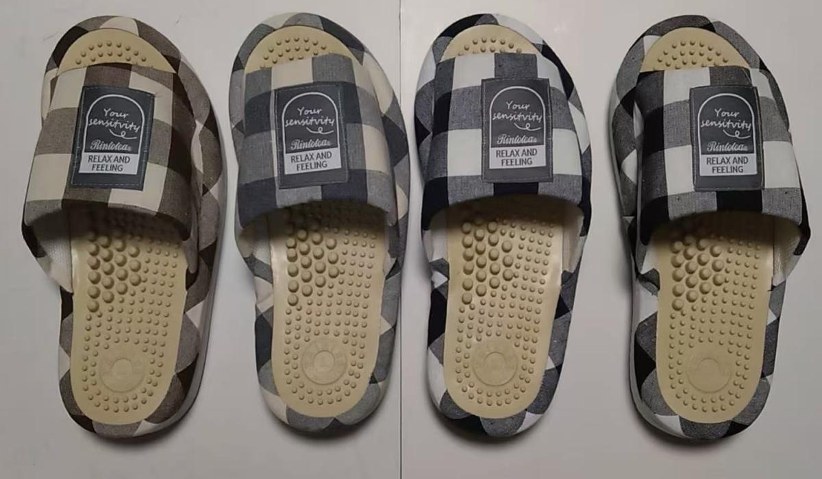 健康スリッパ婦人Lサイズチェック柄