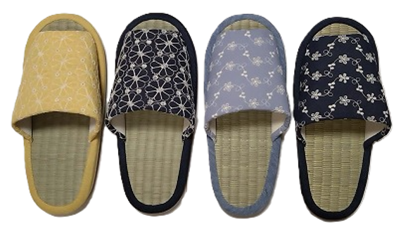 タタミ刺繍スリッパ