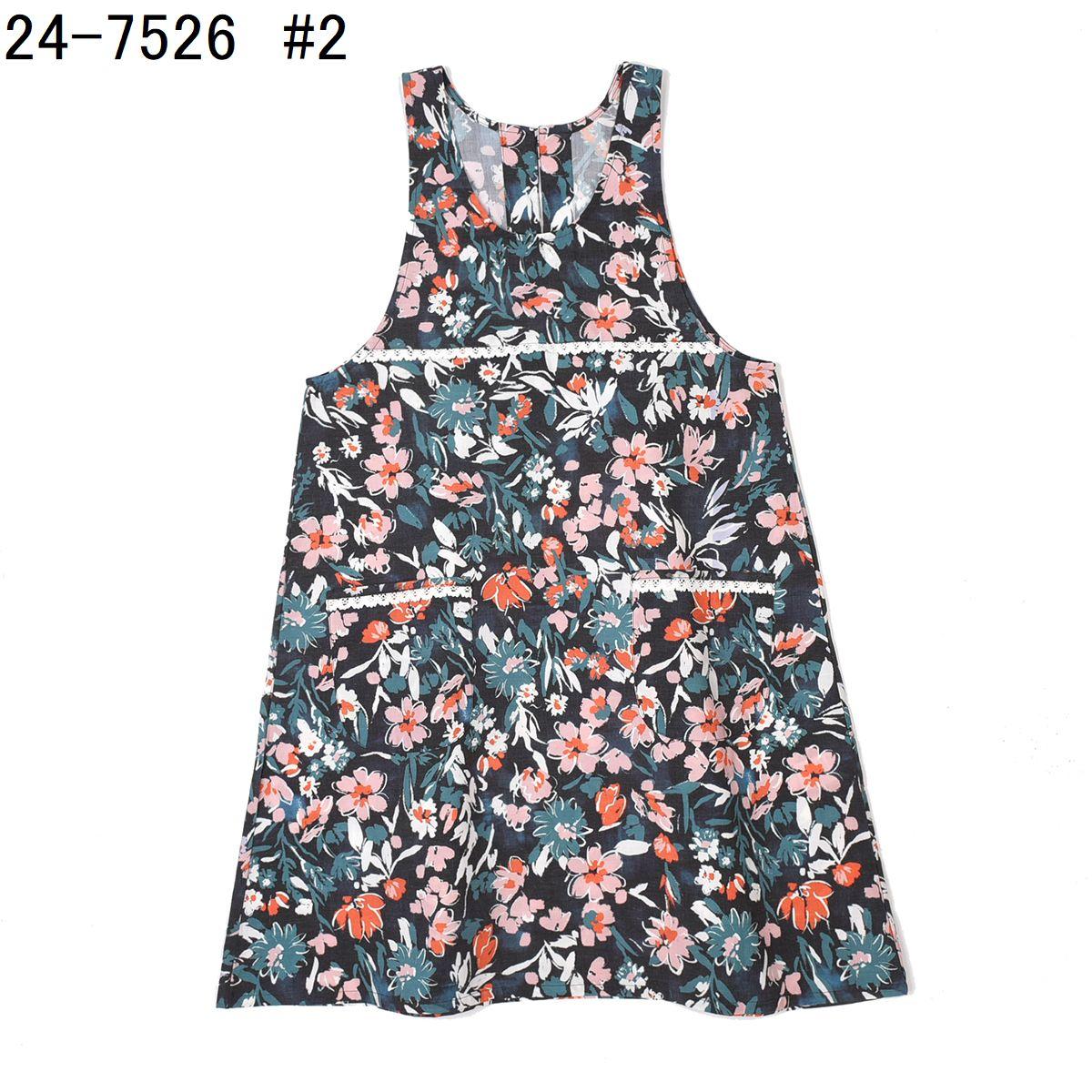 花柄プリントエプロン