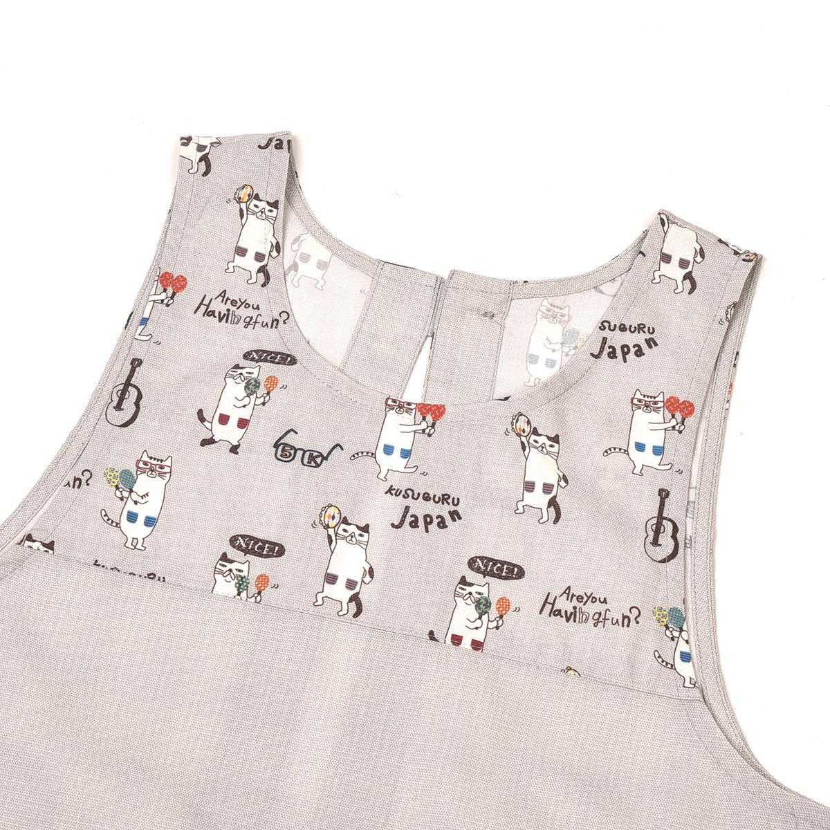 ネコまるけ　釦リボンあきエプロンねこ　ネコ　猫