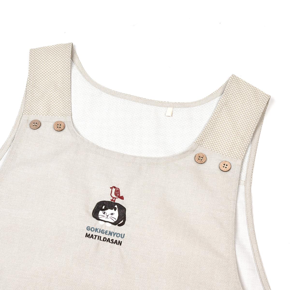 マチルダさん　脇釦あきエプロンねこ　ネコ　猫