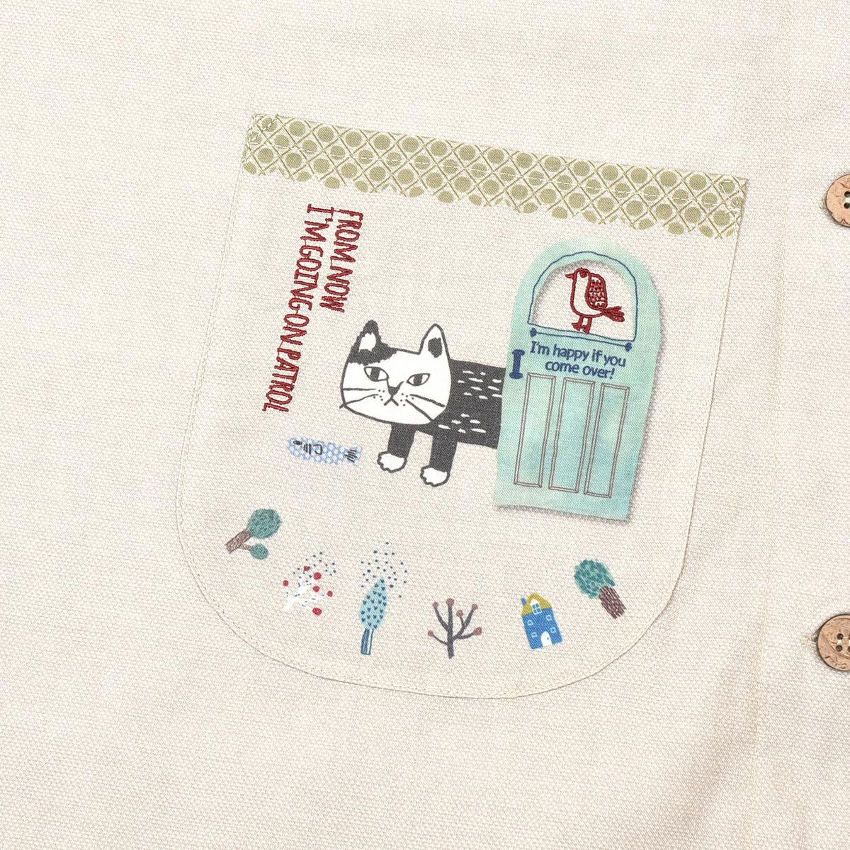 マチルダさん　脇釦あきエプロンねこ　ネコ　猫