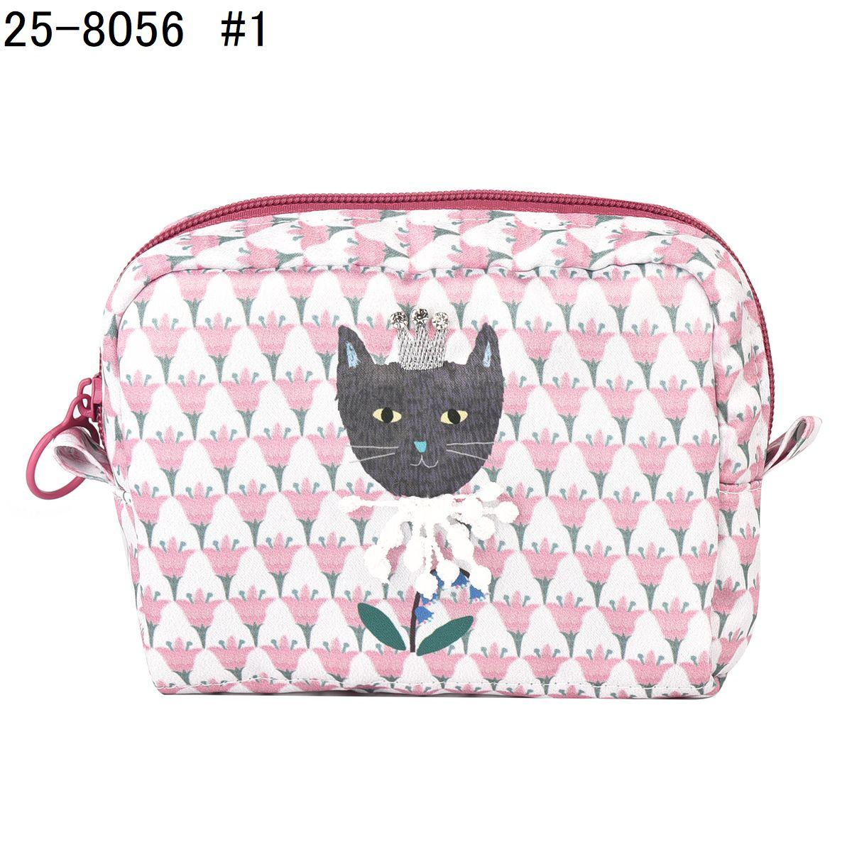 パーラーすずらん堂　みつまめプリンセスのサテンプリント　ポーチねこ　ネコ　猫