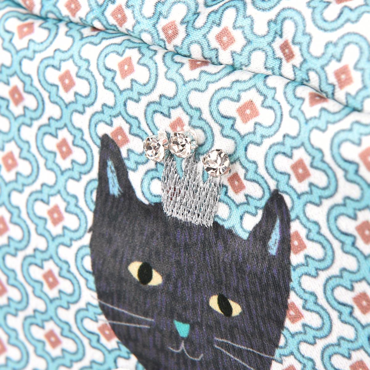 パーラーすずらん堂　みつまめプリンセスのサテンプリント　ポーチねこ　ネコ　猫