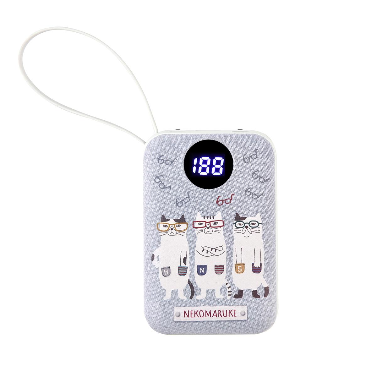 モバイルバッテリー　ネコまるけ柄　10000mah（ねこ　ネコ　猫）