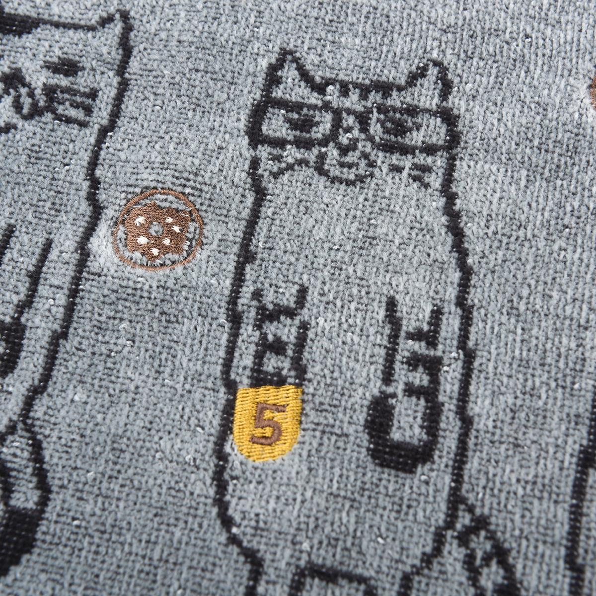 ふわふわタオルマフラー　ネコまるけ柄ねこ　ネコ　猫