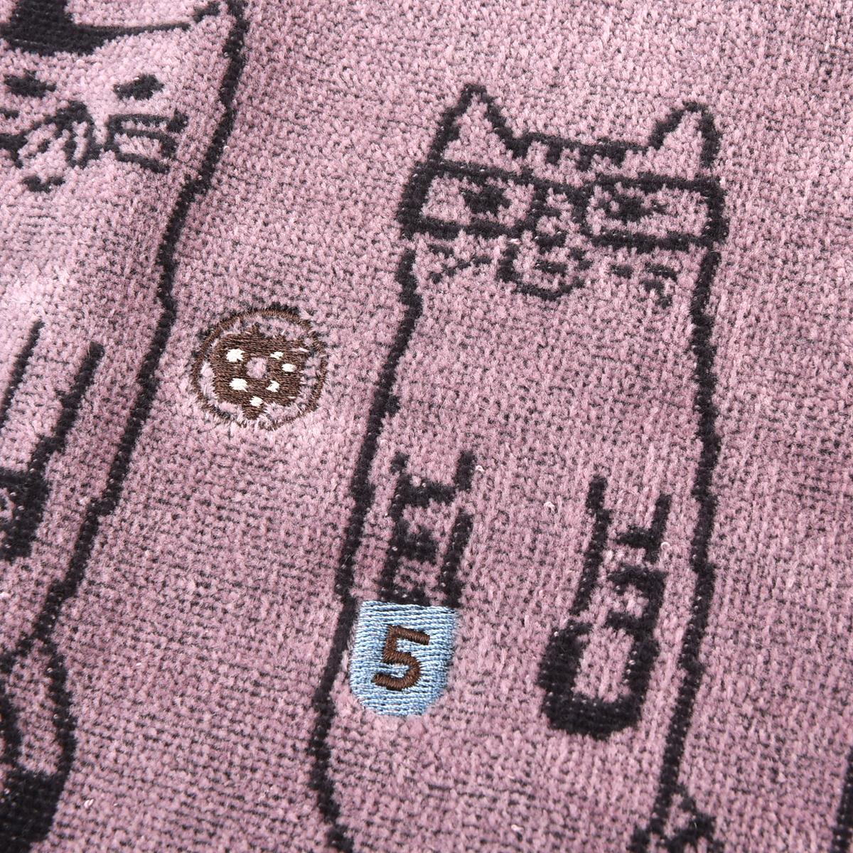 ふわふわタオルマフラー　ネコまるけ柄ねこ　ネコ　猫