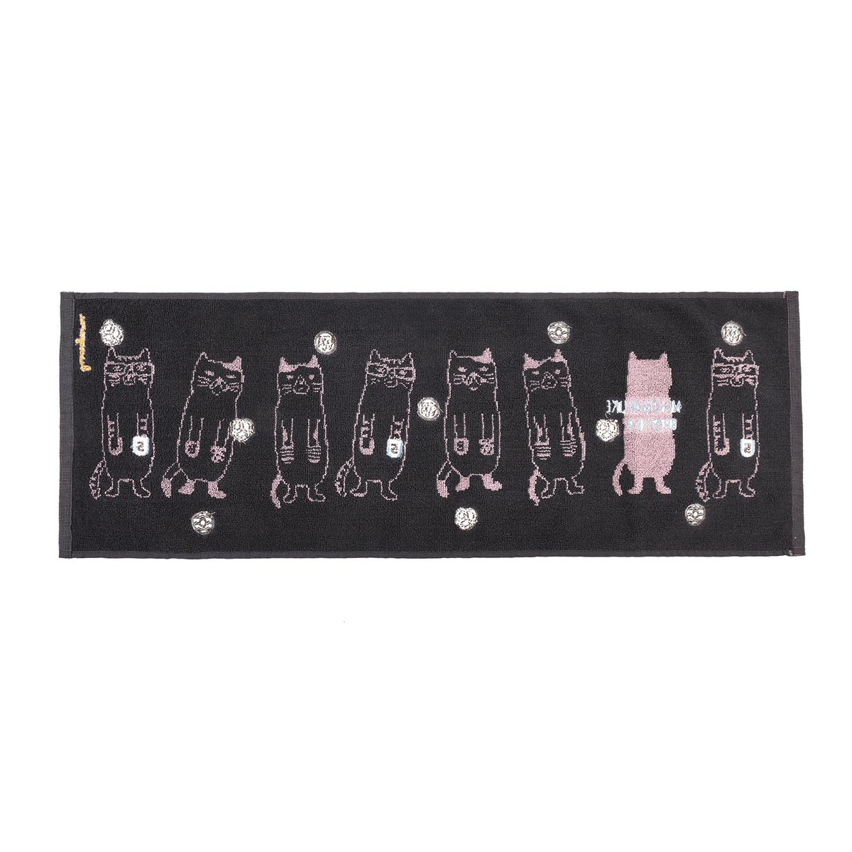 ふわふわタオルマフラー　ネコまるけ柄ねこ　ネコ　猫