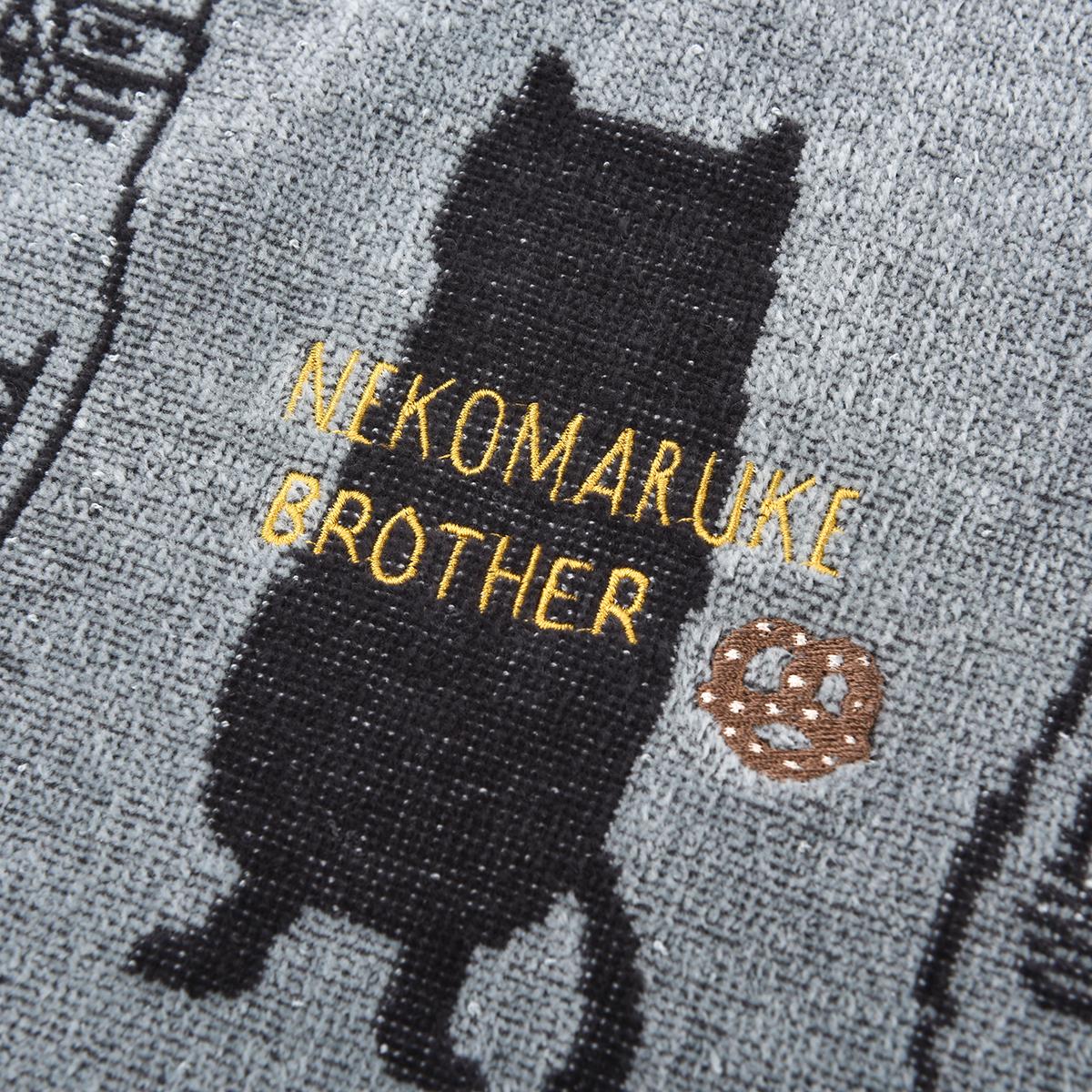 ふわふわタオルマフラー　ネコまるけ柄ねこ　ネコ　猫