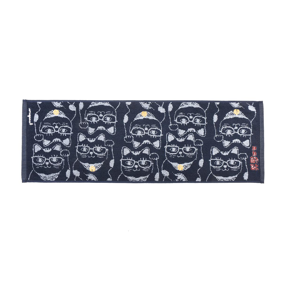 ふわふわタオルマフラー　猫招き柄ねこ　ネコ　猫