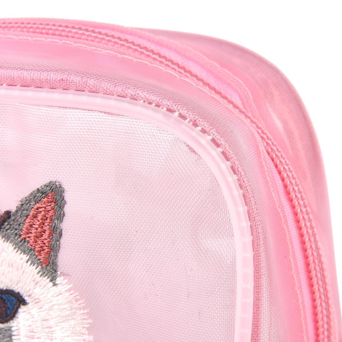 パーラーすずらん堂　メッシュ生地　コスメポーチ　すずらんさん柄ねこ　ネコ　猫