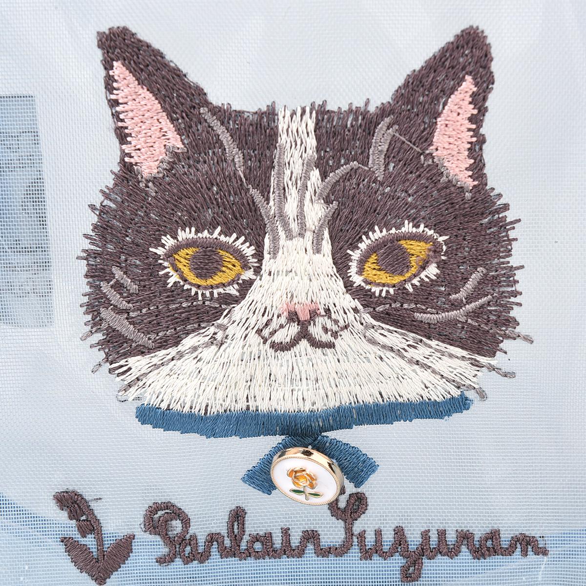 パーラーすずらん堂　メッシュ生地　コスメポーチ　あずきさん柄ねこ　ネコ　猫