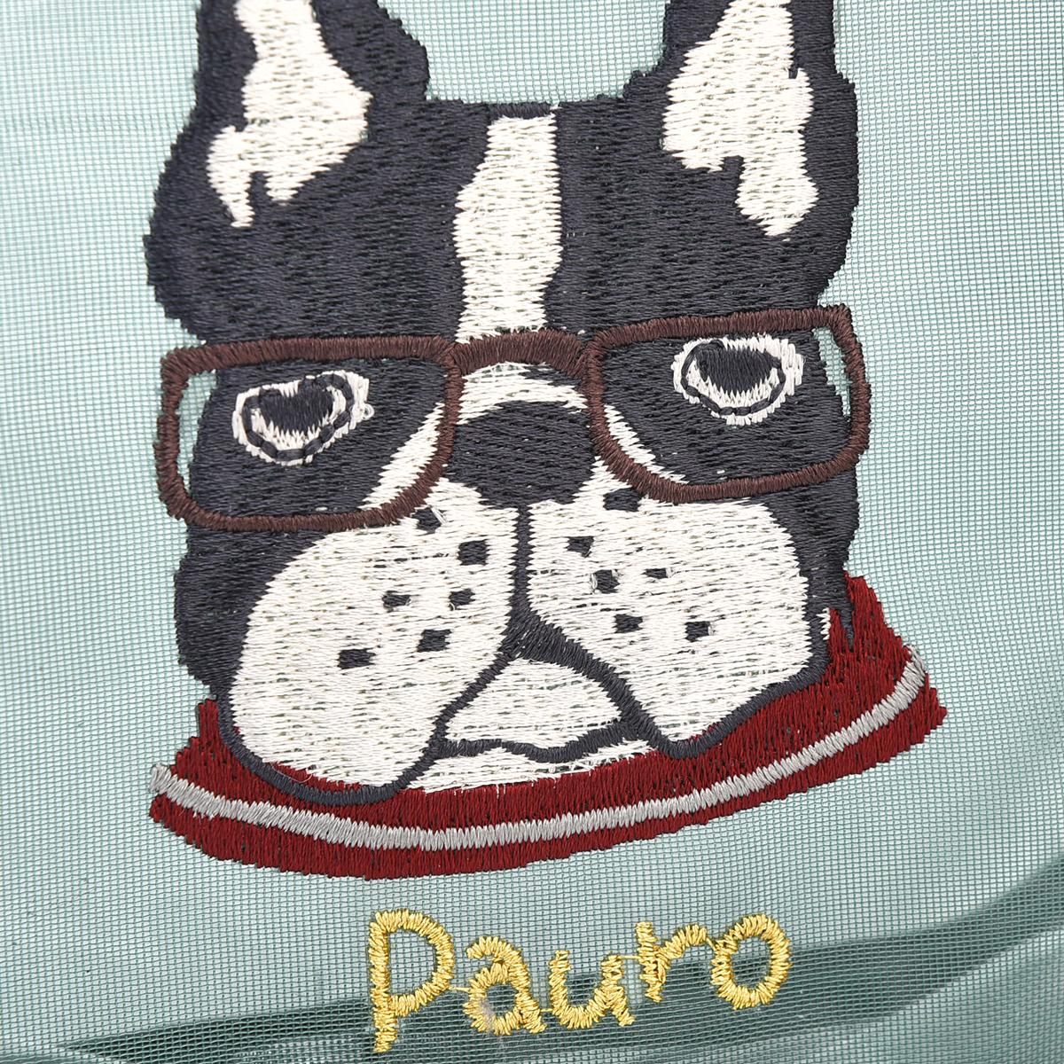 アニマルモード　メッシュ生地　コスメポーチ　パウロ柄