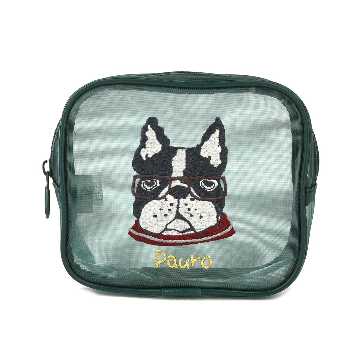 アニマルモード　メッシュ生地　コスメポーチ　パウロ柄