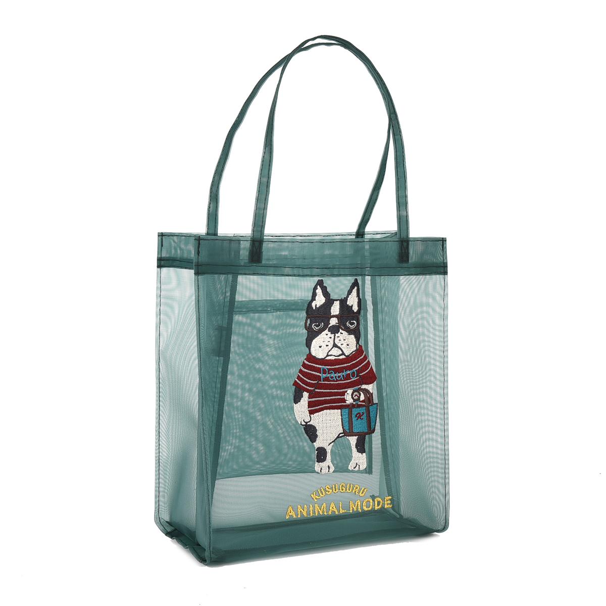 アニマルモード　メッシュ生地　ミニトートバッグ　パウロ柄