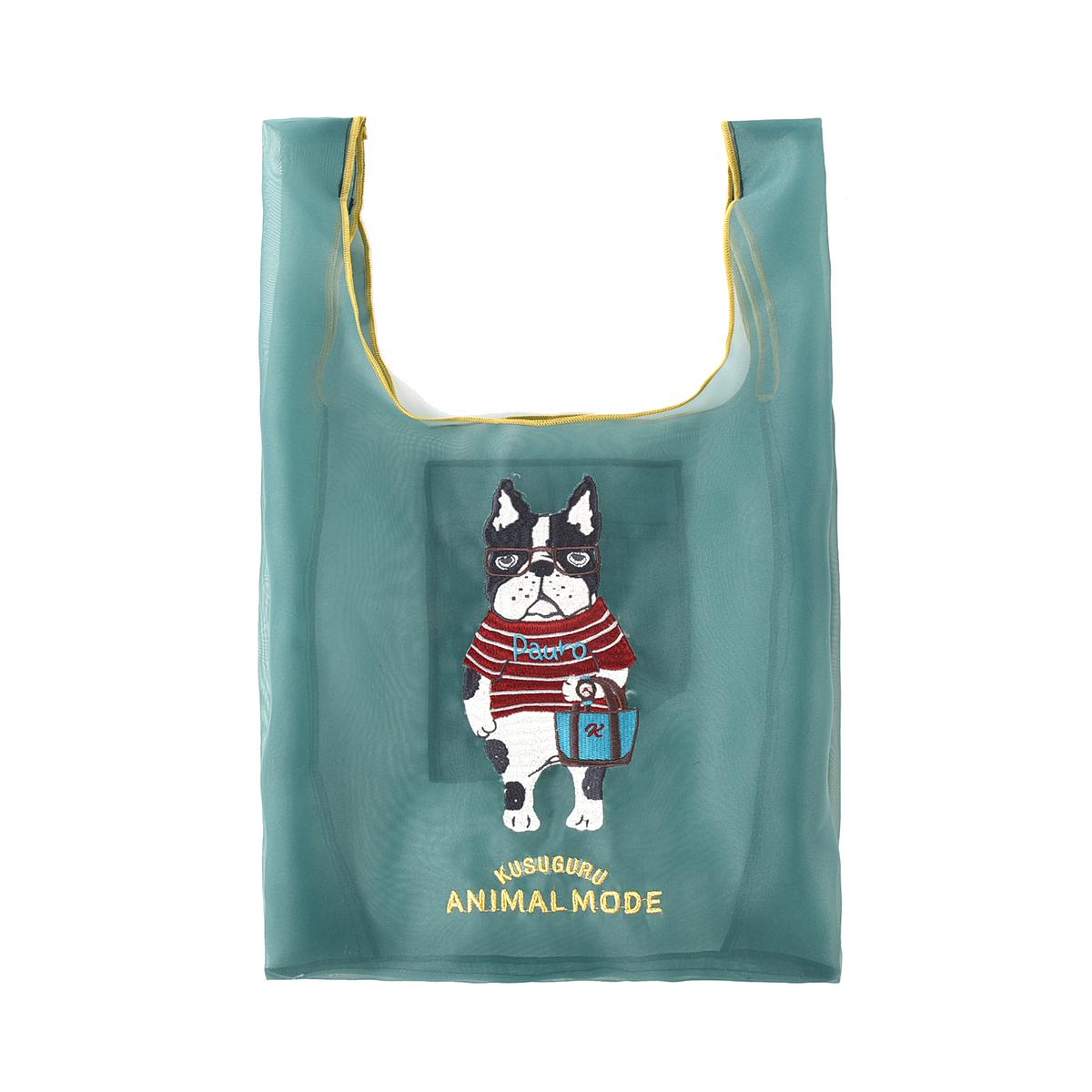 アニマルモード　シフォン生地　サブバッグ　パウロ柄