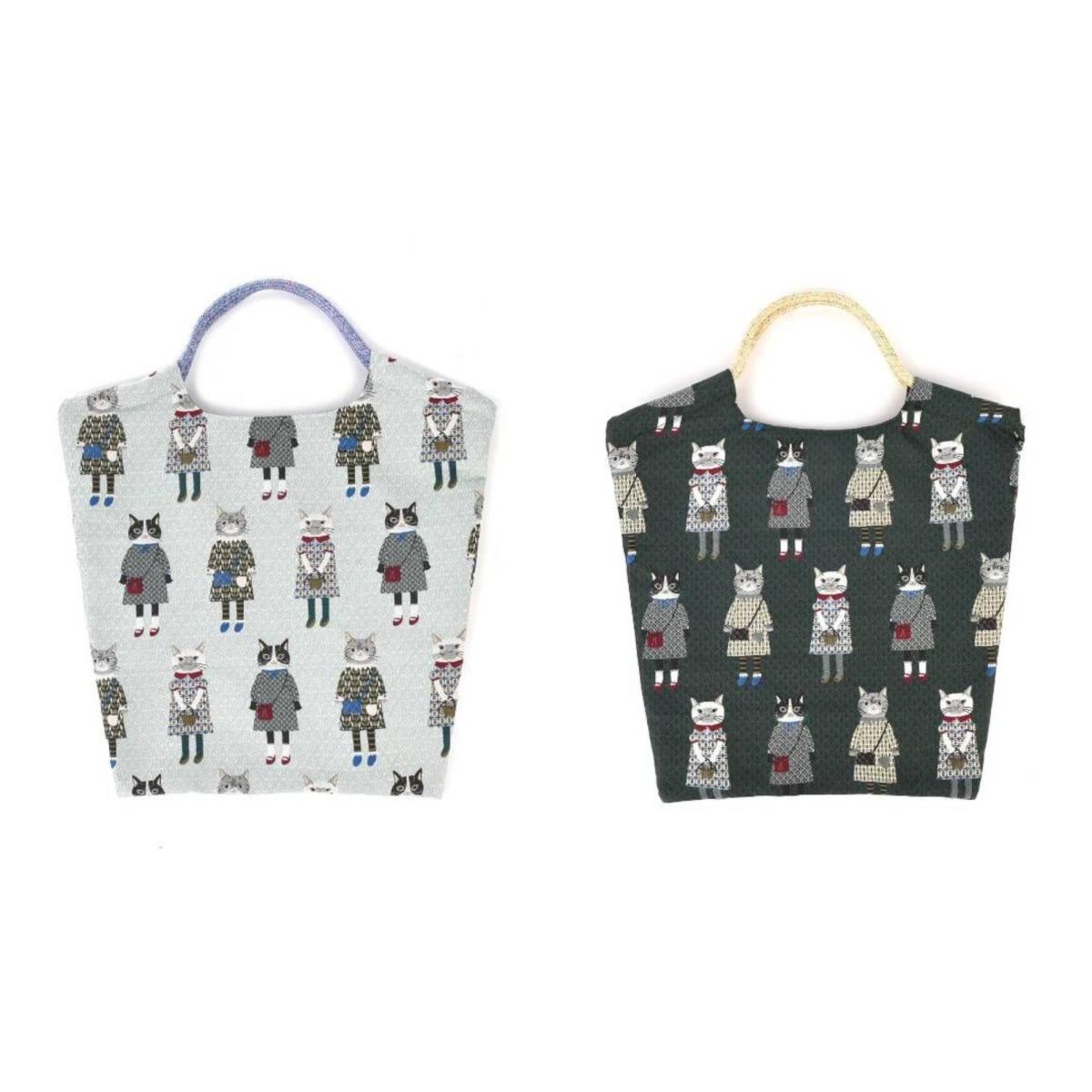 パーラーすずらん堂　ゴブラン織り　パラコードバッグ　おめかしさん柄（ねこ　ネコ　猫）