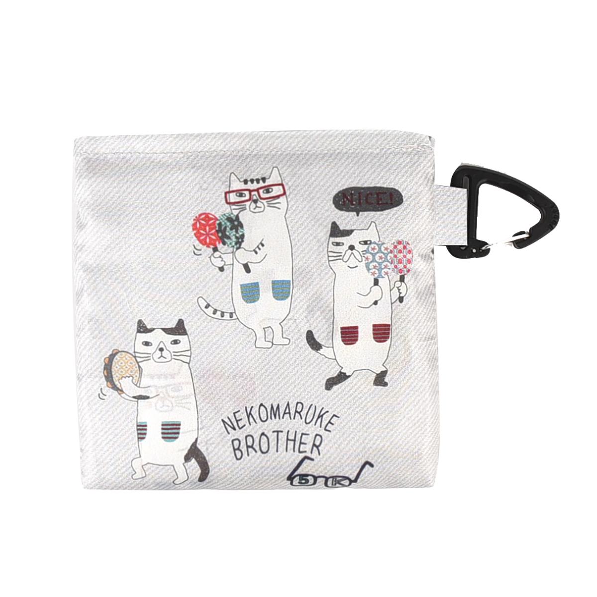 プリントエコバッグ　ネコまるけ柄ねこ　ネコ　猫