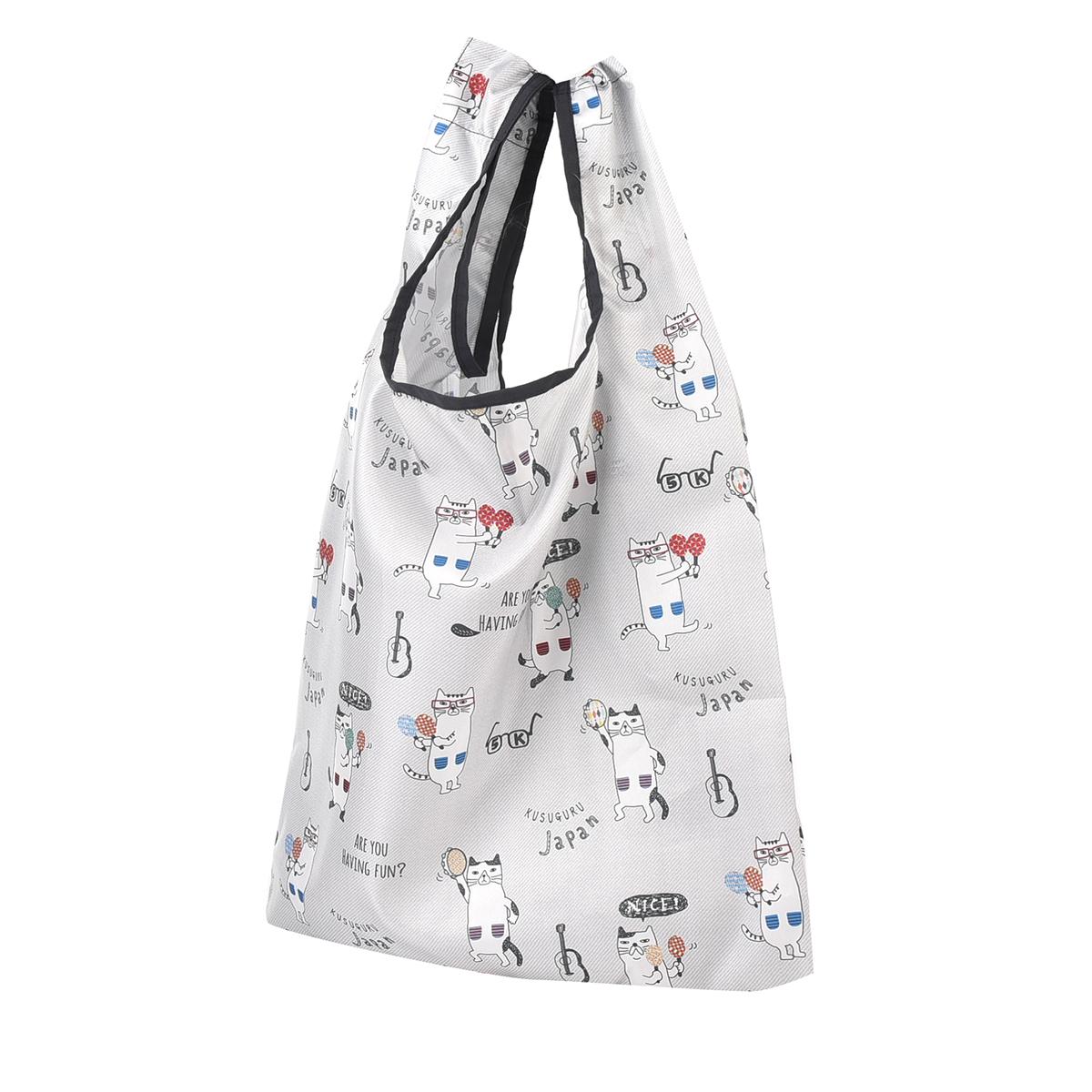 プリントエコバッグ　ネコまるけ柄ねこ　ネコ　猫