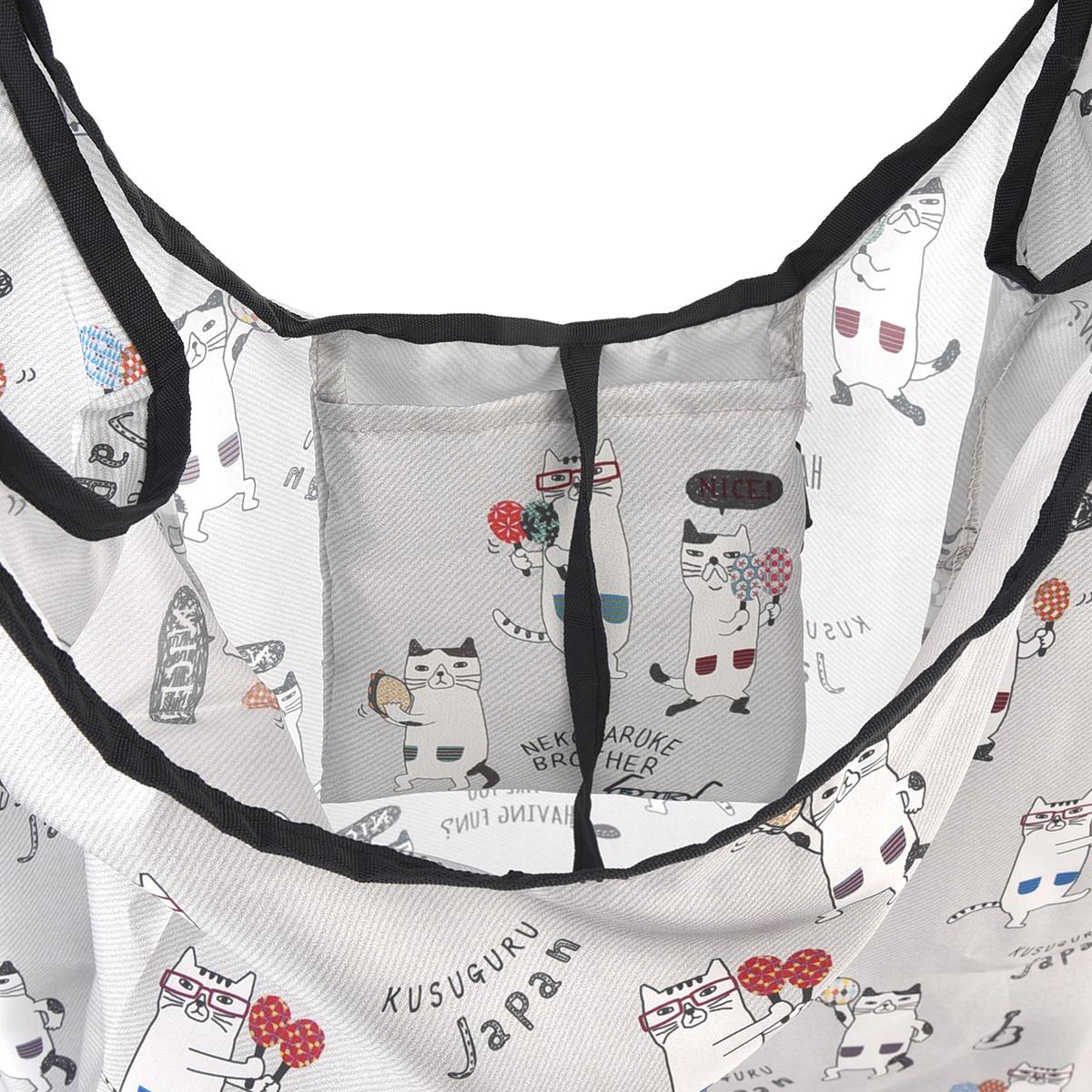 プリントエコバッグ　ネコまるけ柄ねこ　ネコ　猫