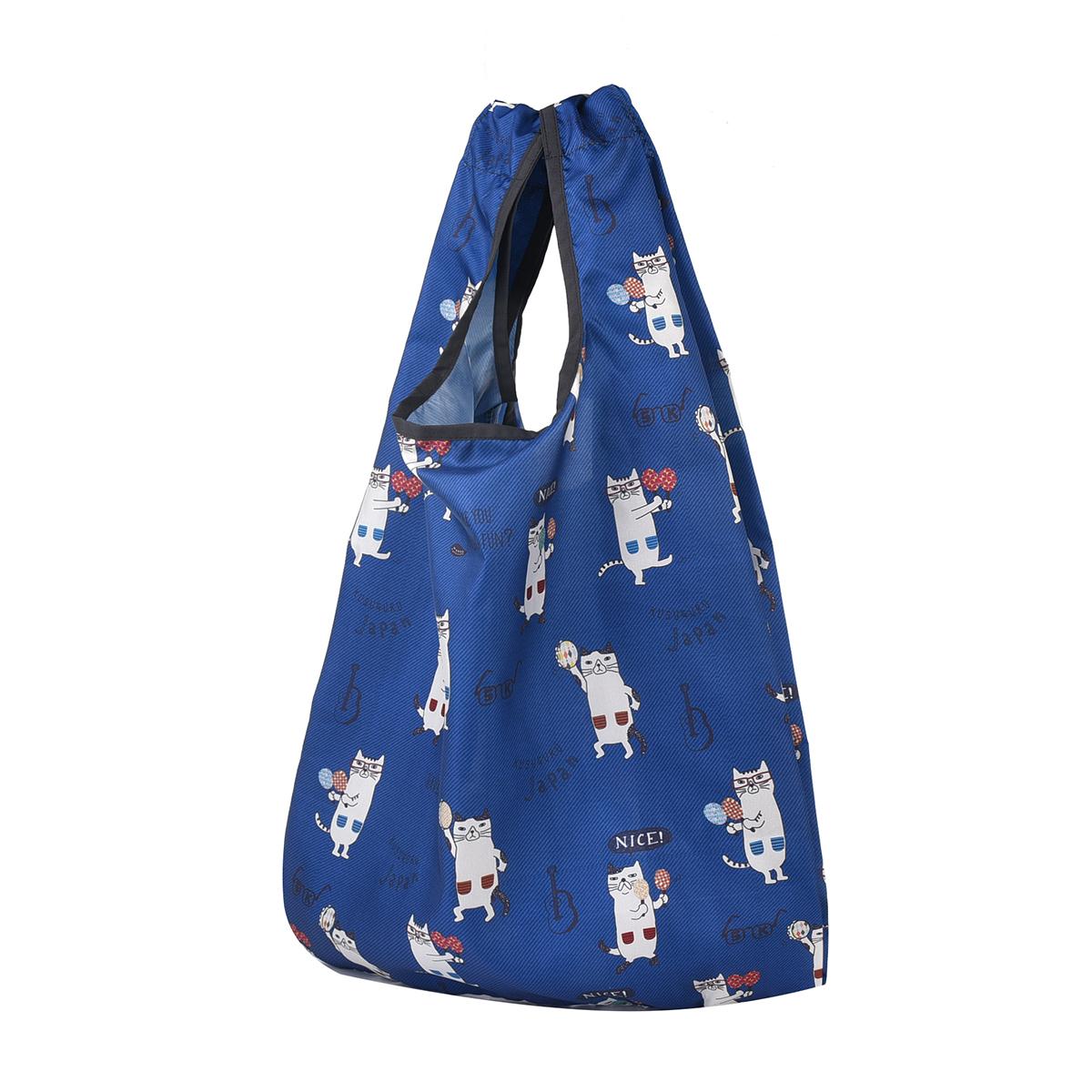 プリントエコバッグ　ネコまるけ柄ねこ　ネコ　猫