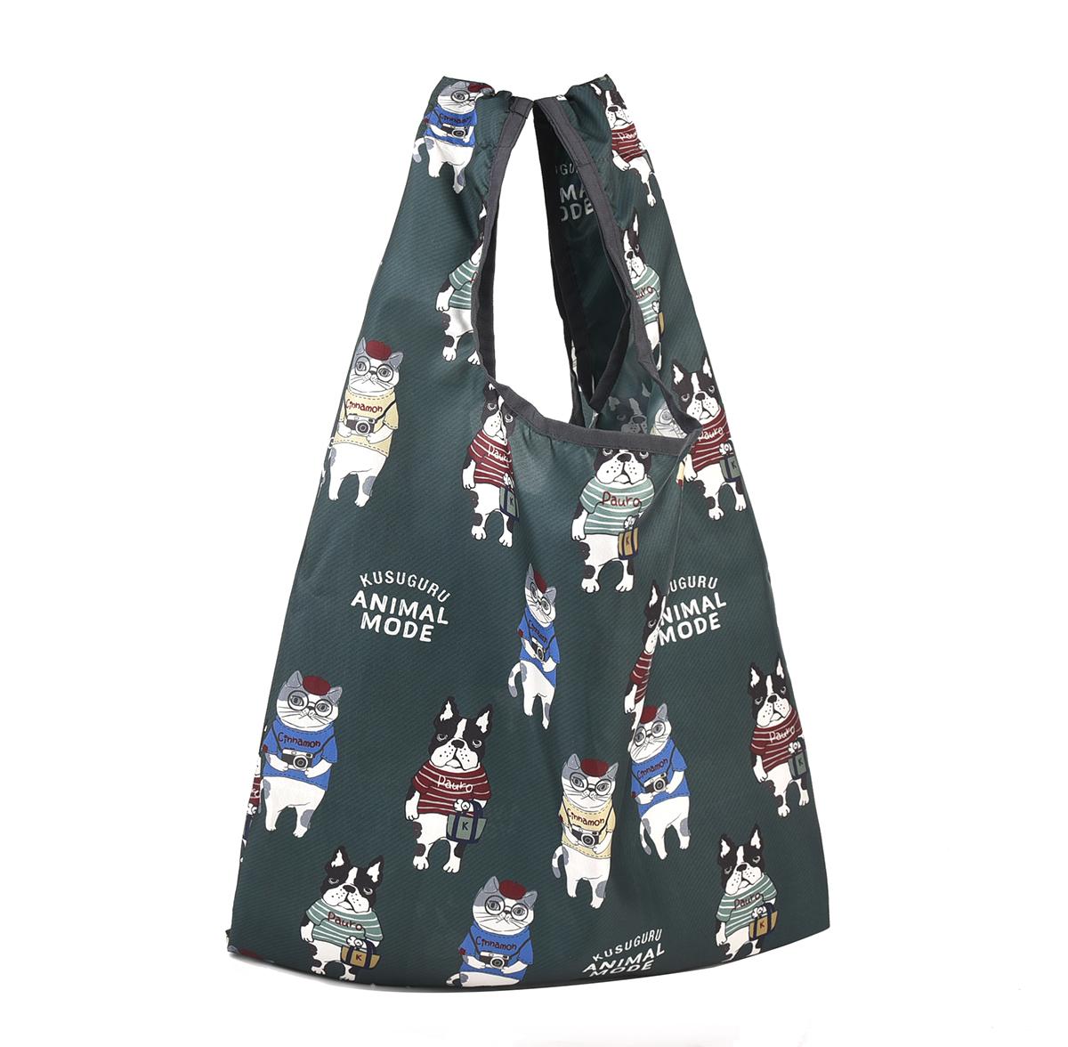 プリントエコバッグ　アニマルモード柄ねこ　ネコ　猫