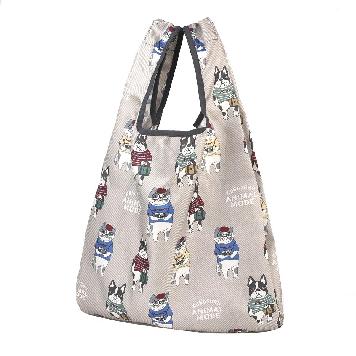 プリントエコバッグ　アニマルモード柄ねこ　ネコ　猫