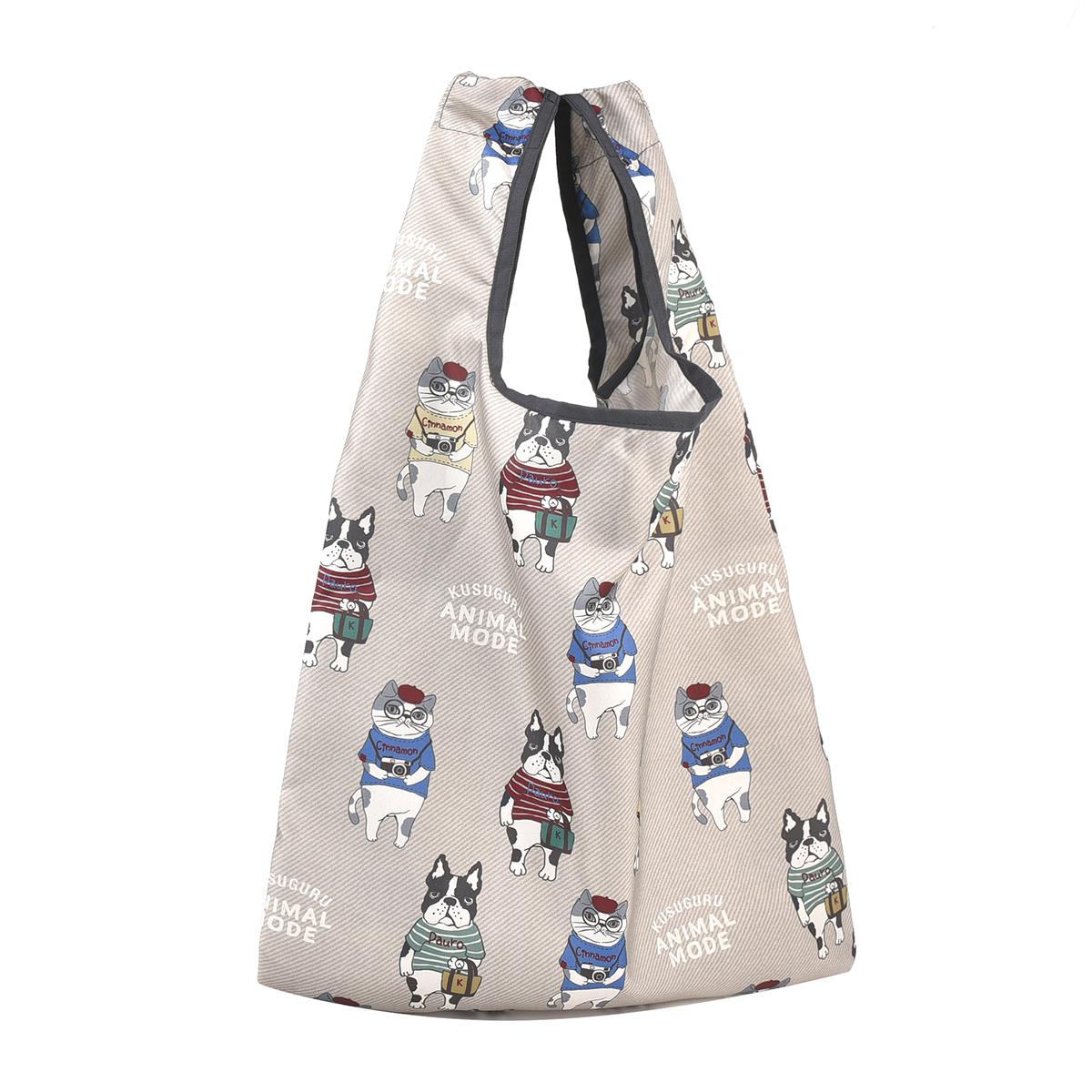 プリントエコバッグ　アニマルモード柄ねこ　ネコ　猫