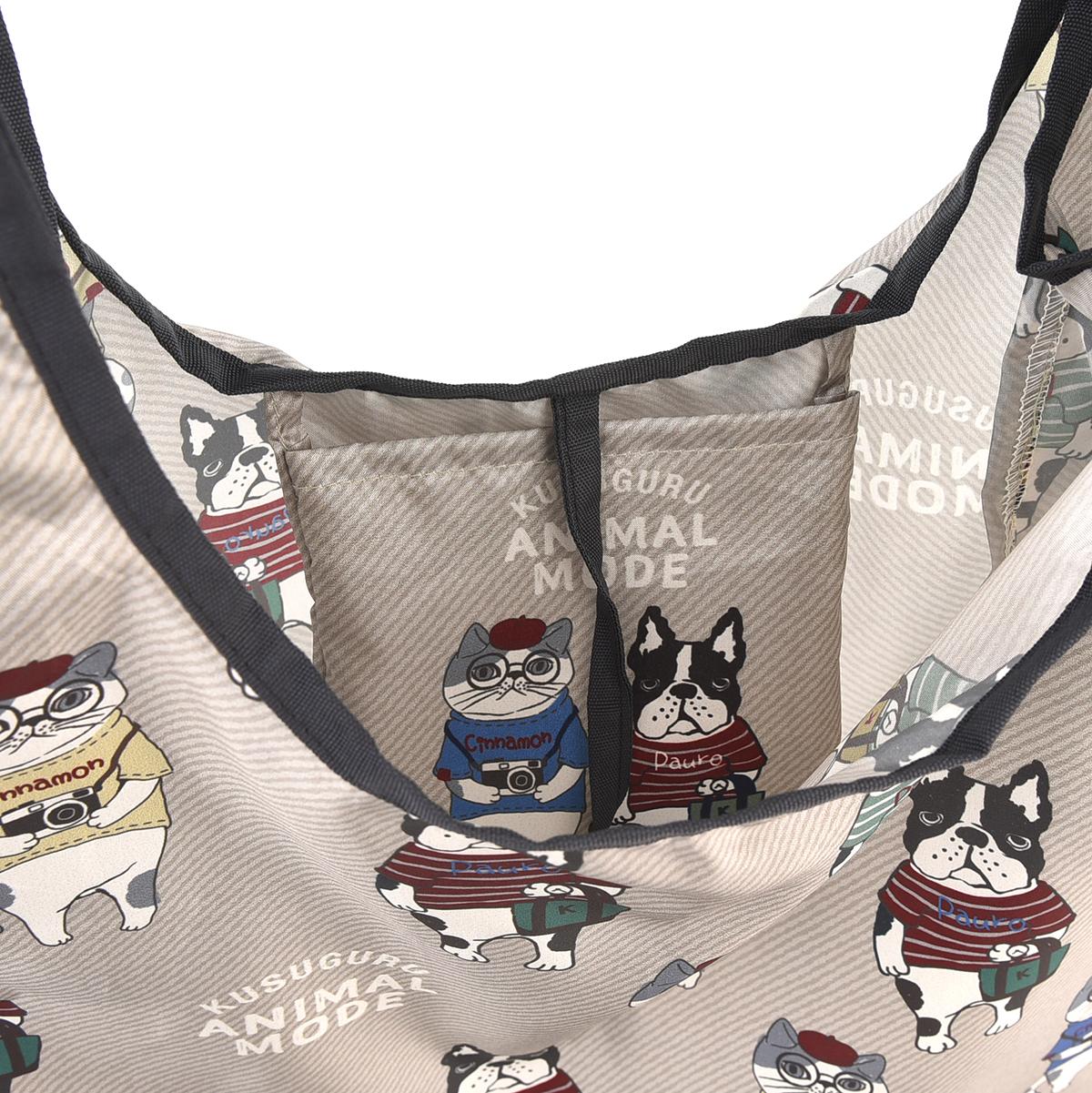 プリントエコバッグ　アニマルモード柄ねこ　ネコ　猫