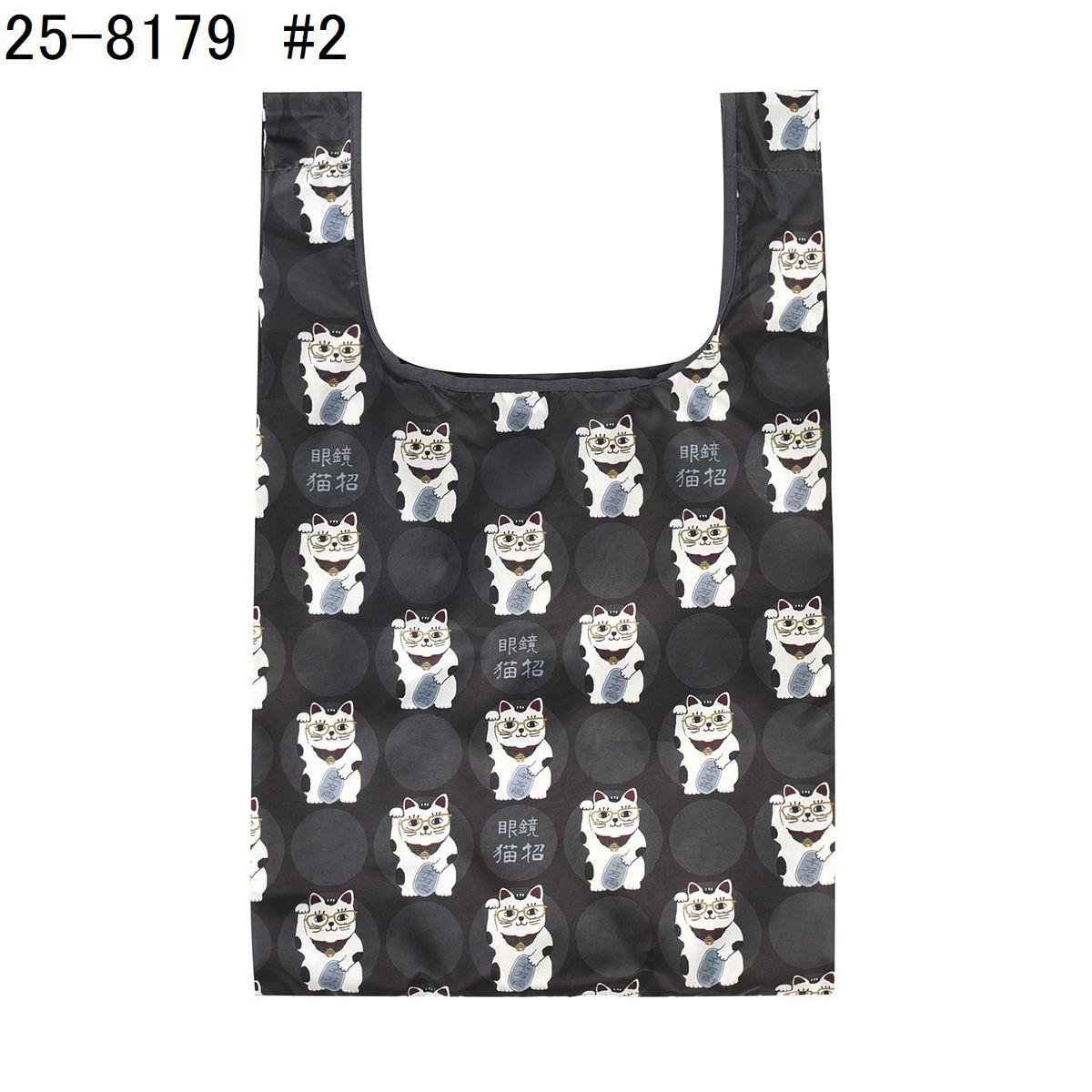 プリントエコバッグ　猫招き柄ねこ　ネコ　猫