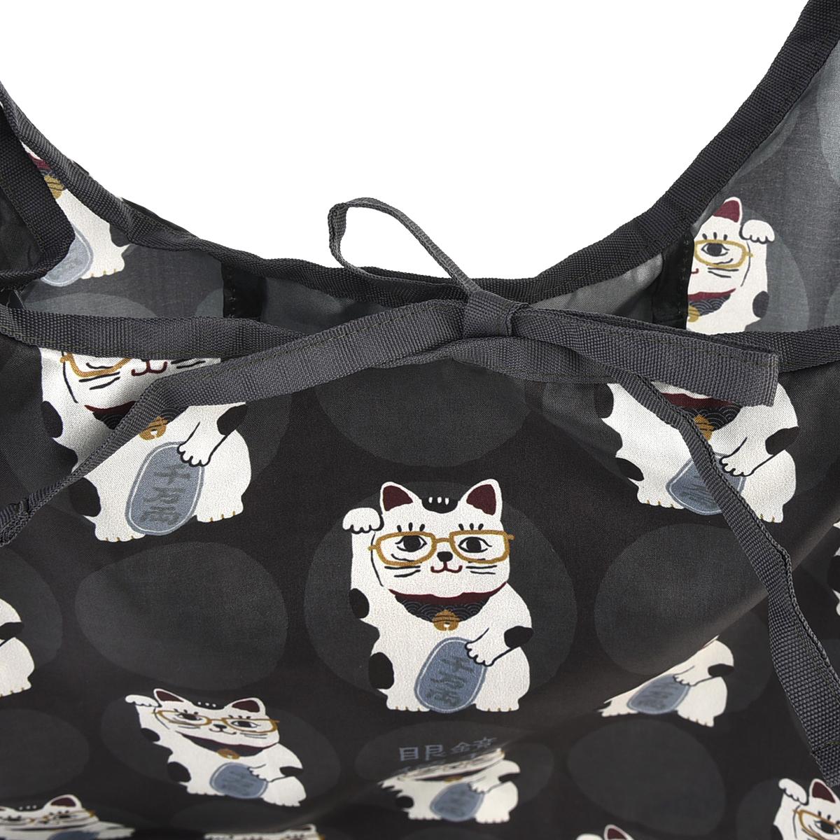 プリントエコバッグ　猫招き柄ねこ　ネコ　猫