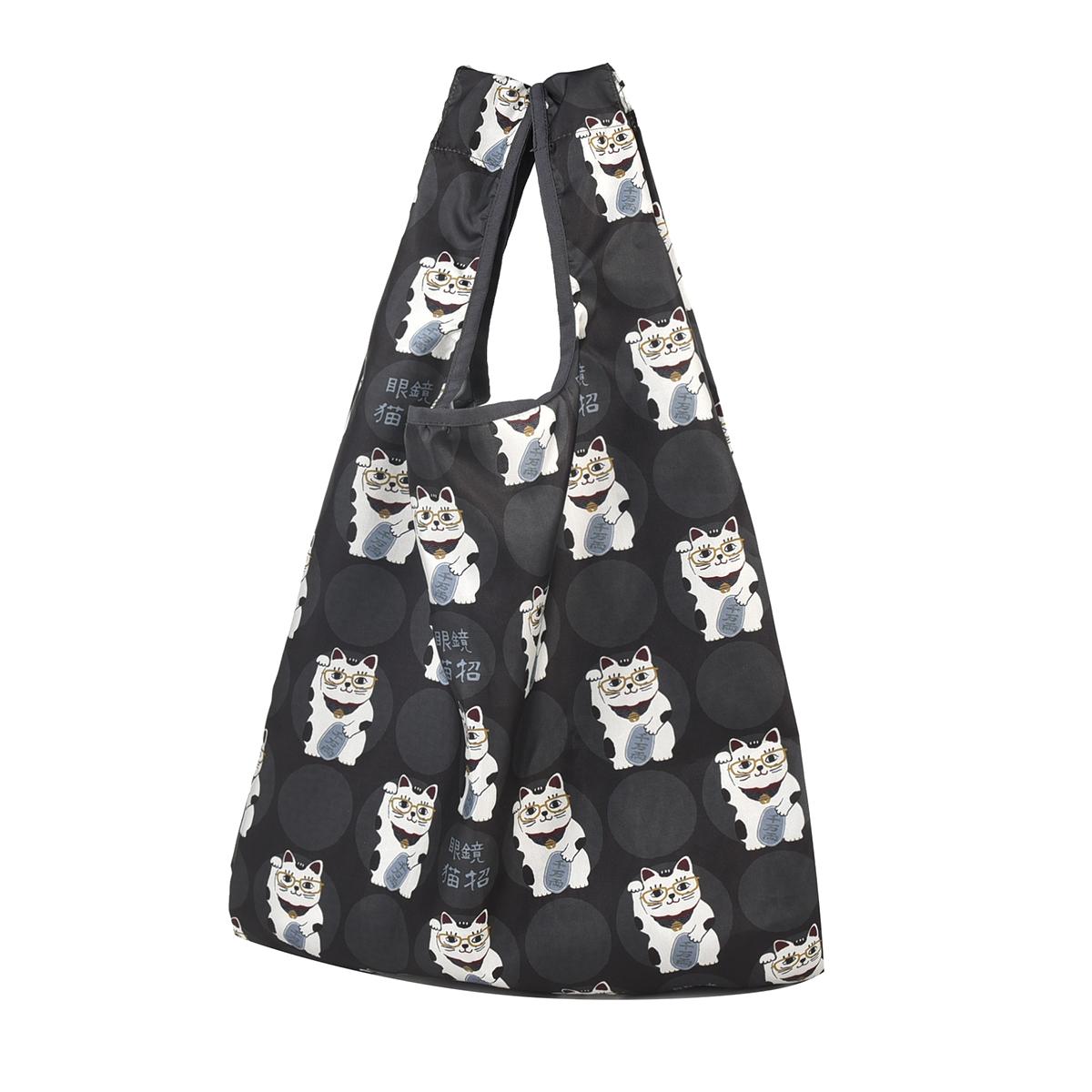 プリントエコバッグ　猫招き柄ねこ　ネコ　猫