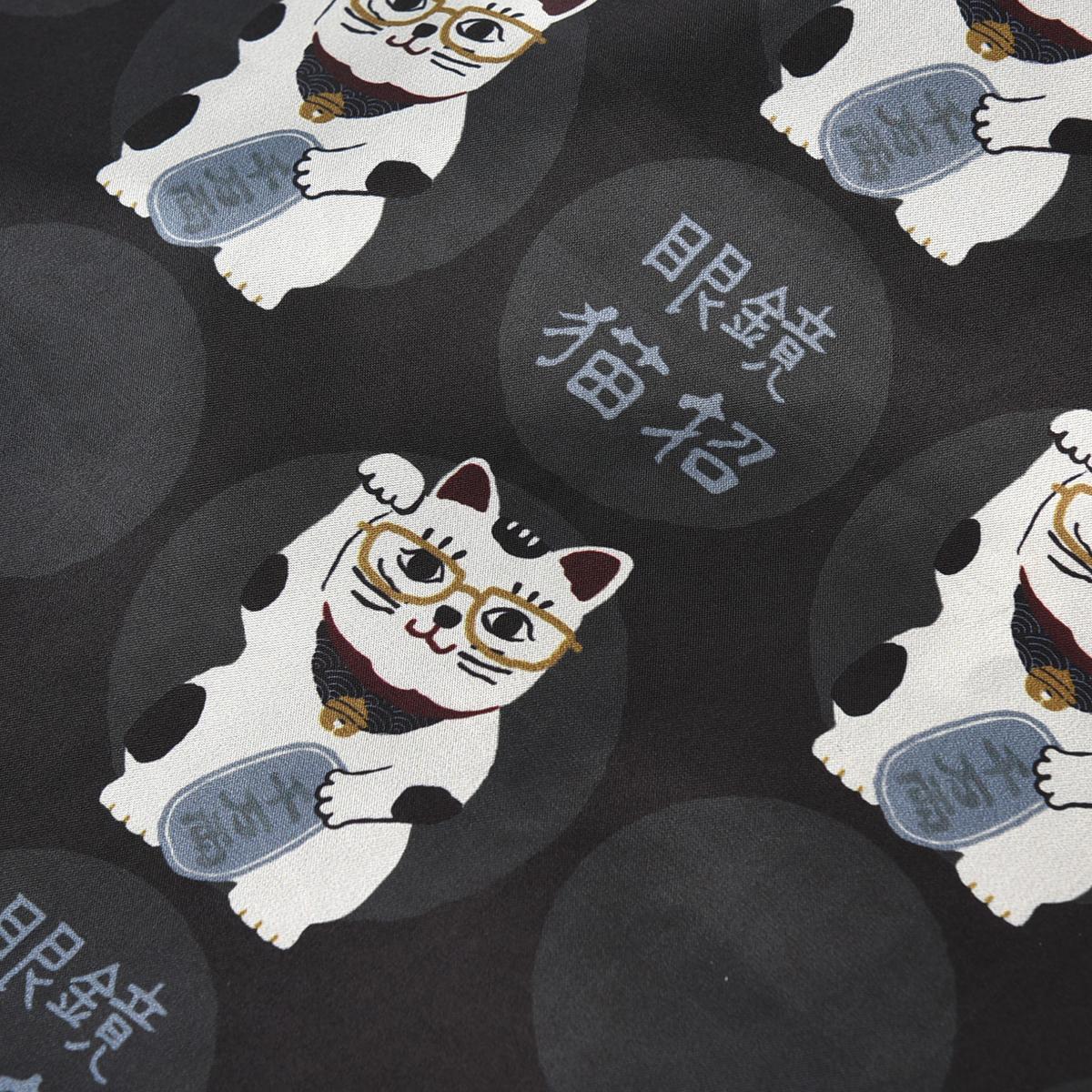 プリントエコバッグ　猫招き柄ねこ　ネコ　猫