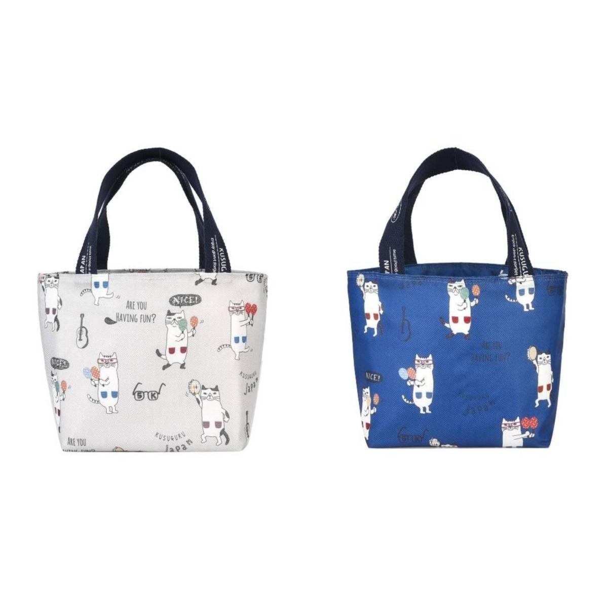 保冷保温ランチバッグ　ネコまるけ柄（ねこ　ネコ　猫）