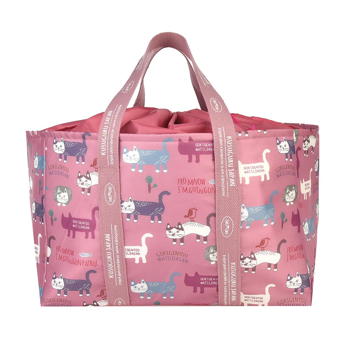 保冷保温お買い物バッグ　マチルダさん柄ねこ　ネコ　猫