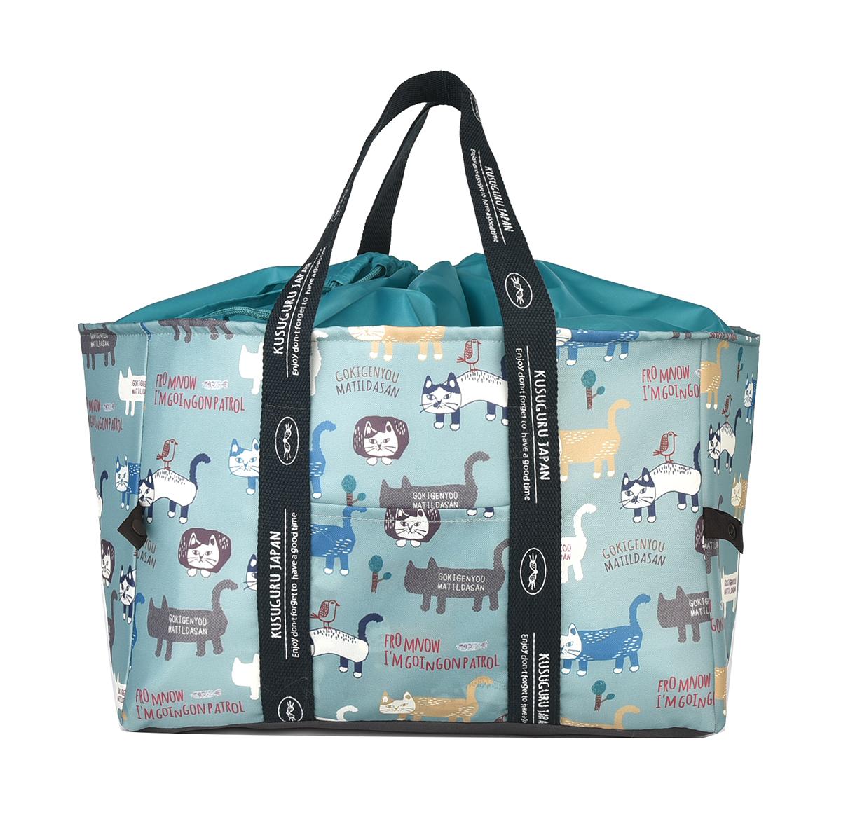 保冷保温お買い物バッグ　マチルダさん柄ねこ　ネコ　猫