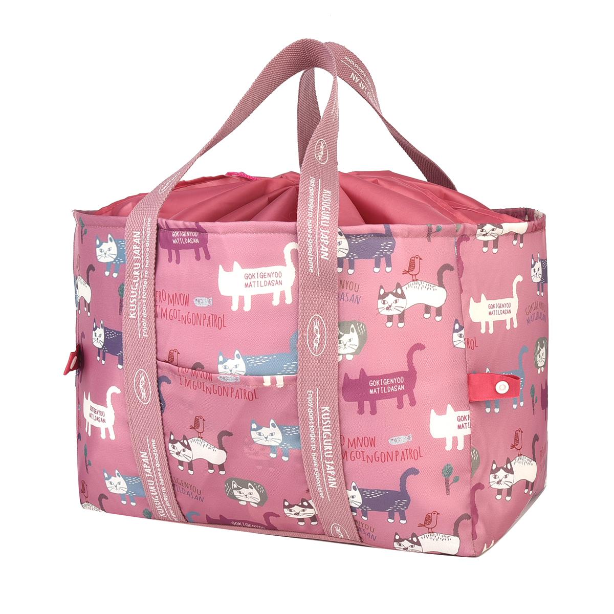 保冷保温お買い物バッグ　マチルダさん柄ねこ　ネコ　猫