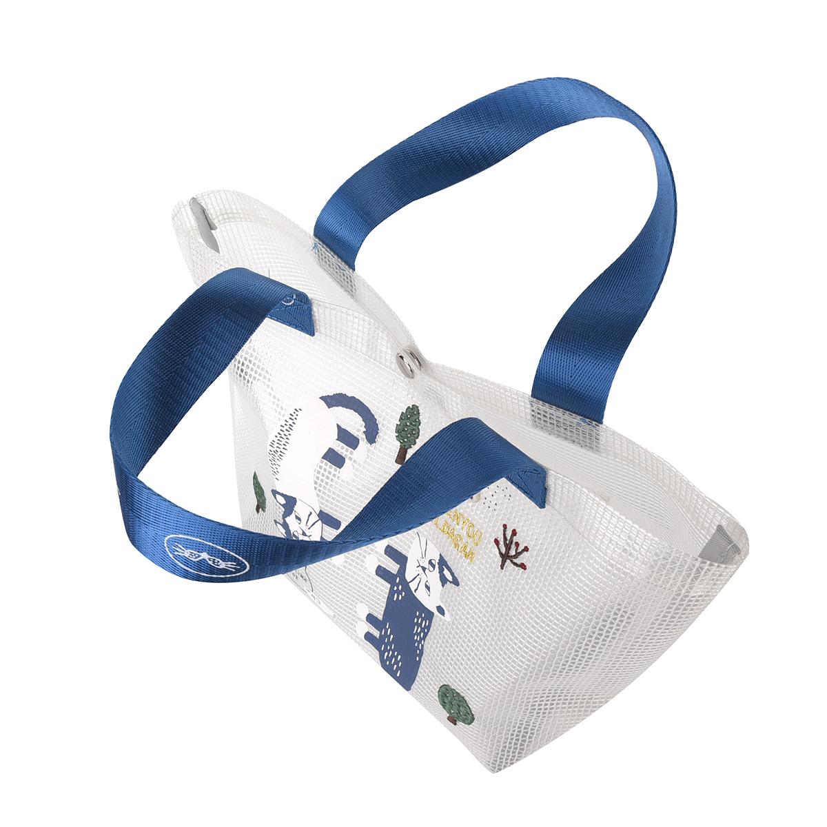 クリアメッシュ　トートバッグSサイズ　マチルダさん柄ねこ　ネコ　猫