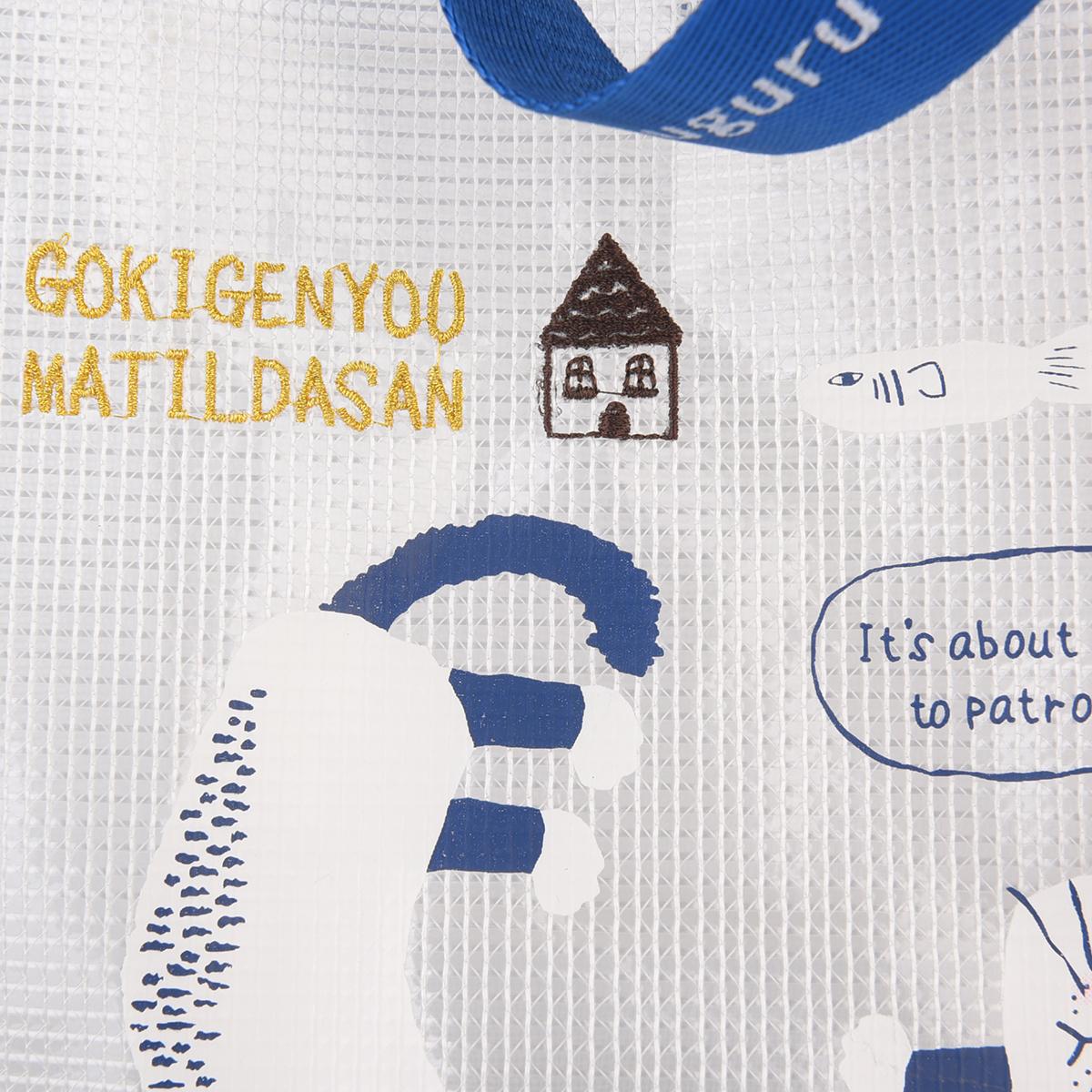 クリアメッシュ　トートバッグLサイズ　マチルダさん柄（ねこ　ネコ　猫）