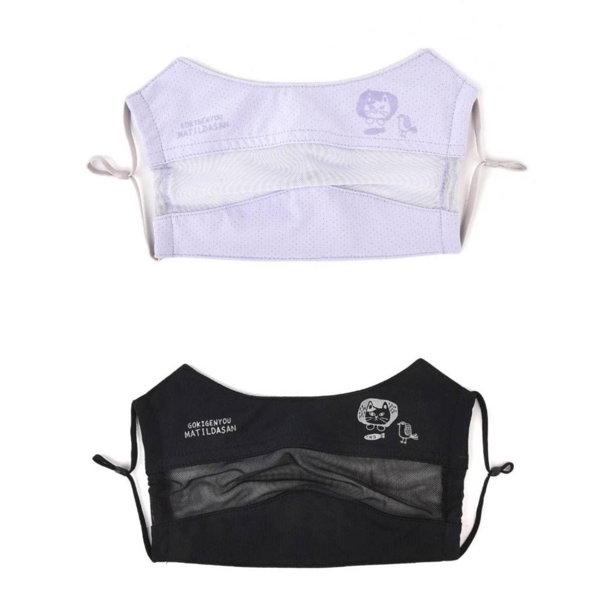 接触冷感UV加工　マスク　マチルダさん柄ねこ　ネコ　猫